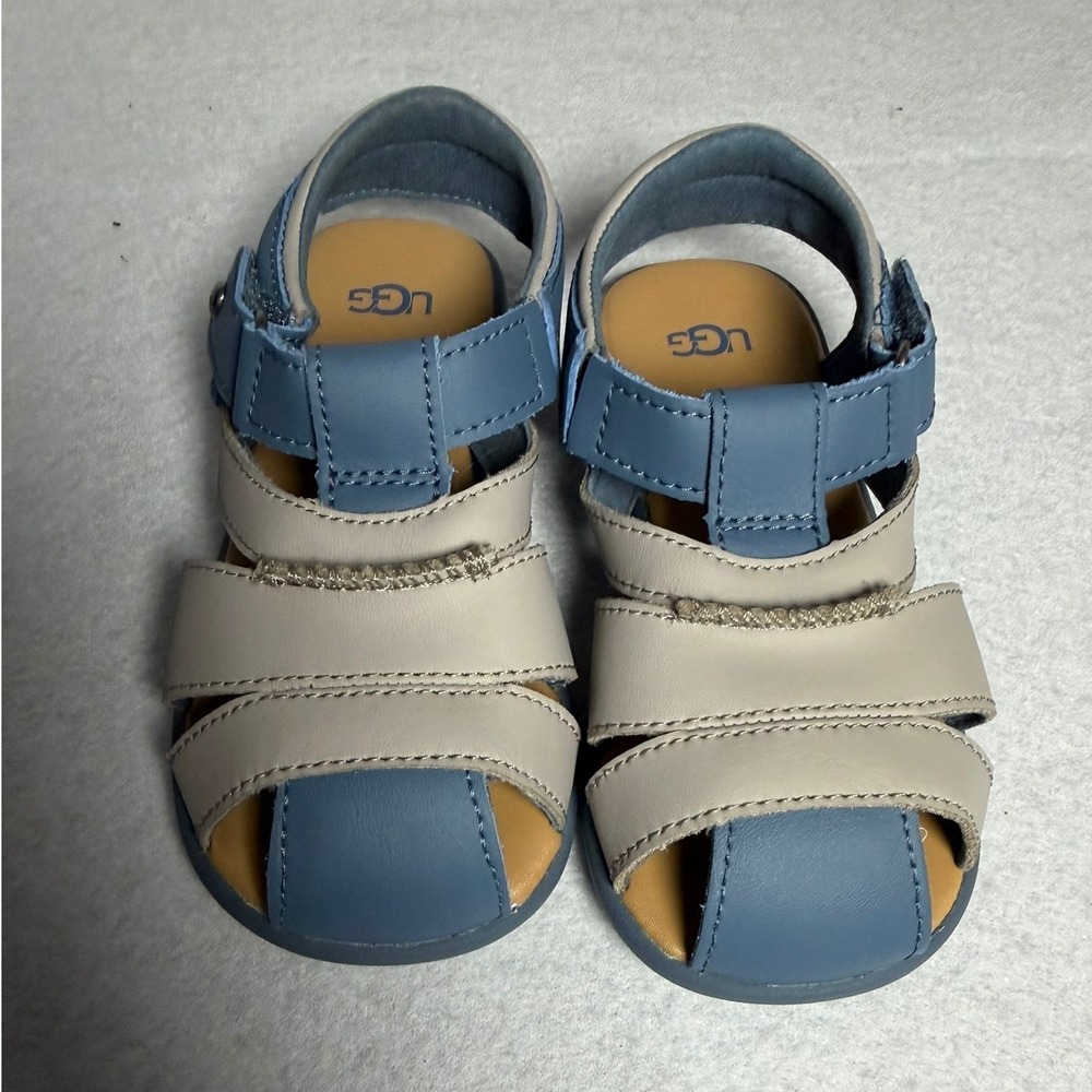 UGG Toddler Kolding Fisherman Sandals Blue Tan Leather Size 9 Toddler